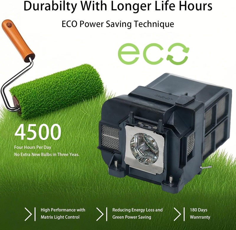 Qexudu مصباح بروجيكتور ELP-LP77 V13H010L77 مع هيكل لاستبدال مصباح بروجيكتور إبسون باورلايت 1985WU 1980WU 4855WU G5910 4650 1975W 4750W - Image 2